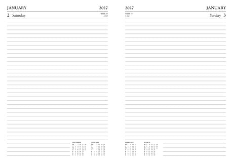 DIARY 2027 A5 PAGE A DAY BLK (27-TA51BK)