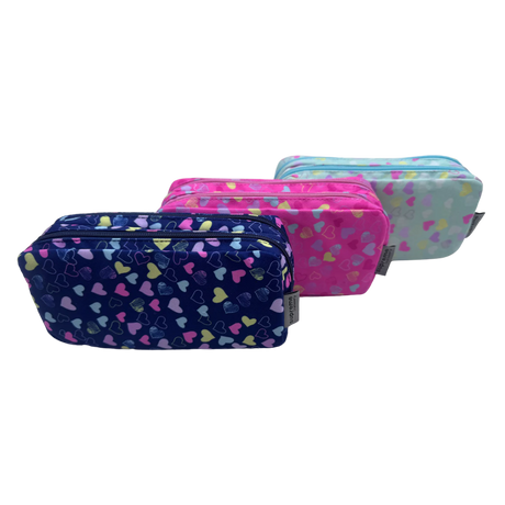 DOUBLE PENCIL CASE HEART MIX (PC-1779)