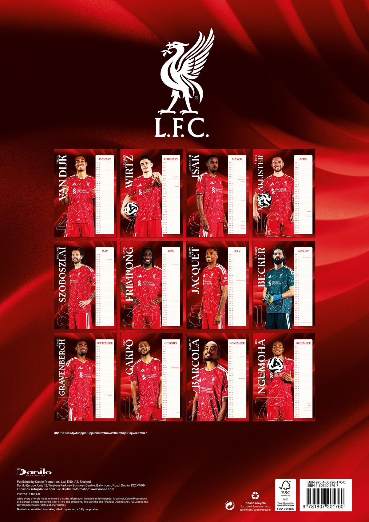 LIVERPOOL FC 2027 A3 CALENDAR (1753)