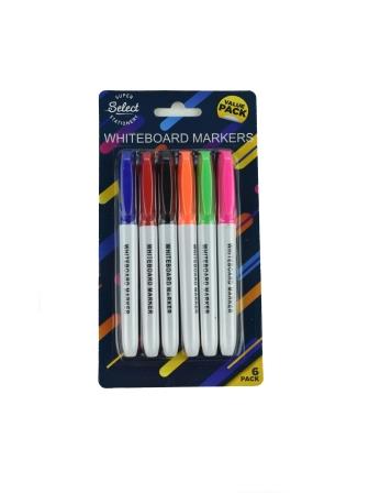 WHITEBOARD MARKERS 6PK SLIM (WB-5323)