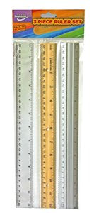 RULERS STEEL/WOOD/PLASTIC 3PK (RL-3213)