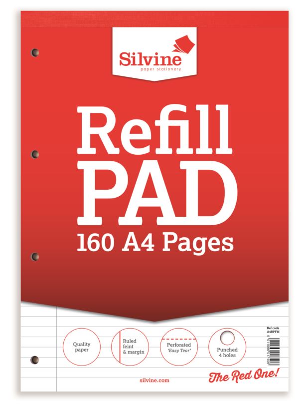 SILVINE A4 REFILL PAD 160PAGES (A4RPFM)