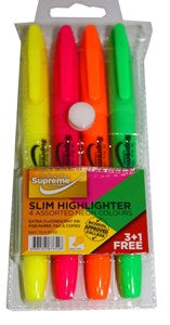 HIGHLIGHTER 4PK SLIM ASST (HL4-6548)