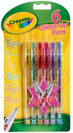 CRAYOLA GLITTER GEL PENS 6PK (037747)