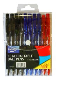 BALL POINT PEN ASST CLICK 10PK (BP-2704)