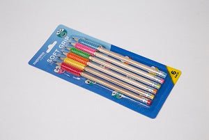 PENCILS WITH GRIPS 6PK (PG-1349)