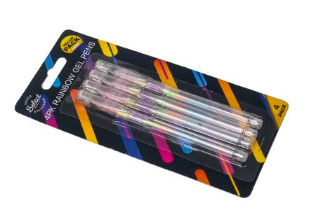 RAINBOW GEL PENS 4PK CARD (GP-6151)