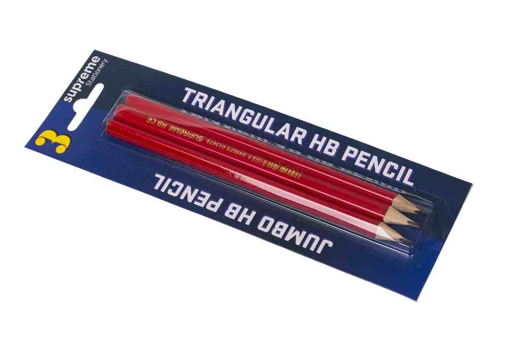 PENCIL HB JUMBO TRI 3PK CARDED (HB-3678)