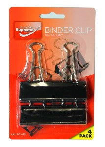 BINDER CLIP BLACK 41MM 4PK (BC-8467)