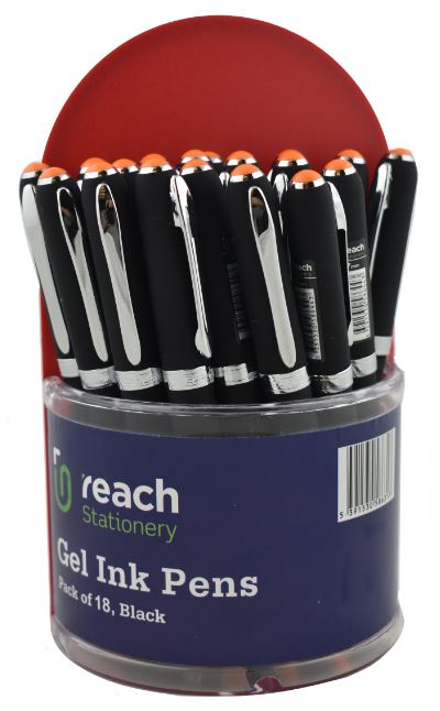 PEN TUB GEL INK BLACK 18PK (86313)