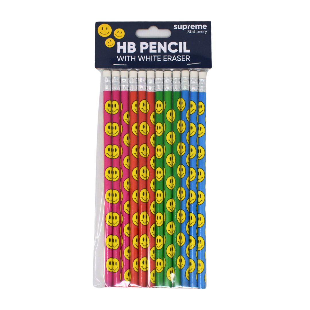 PENCIL HB R/TOP SMILES 12PK (HB-5507)