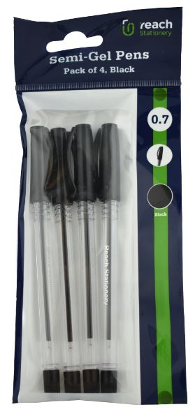 PEN GEL BLACK 4PK (86078)