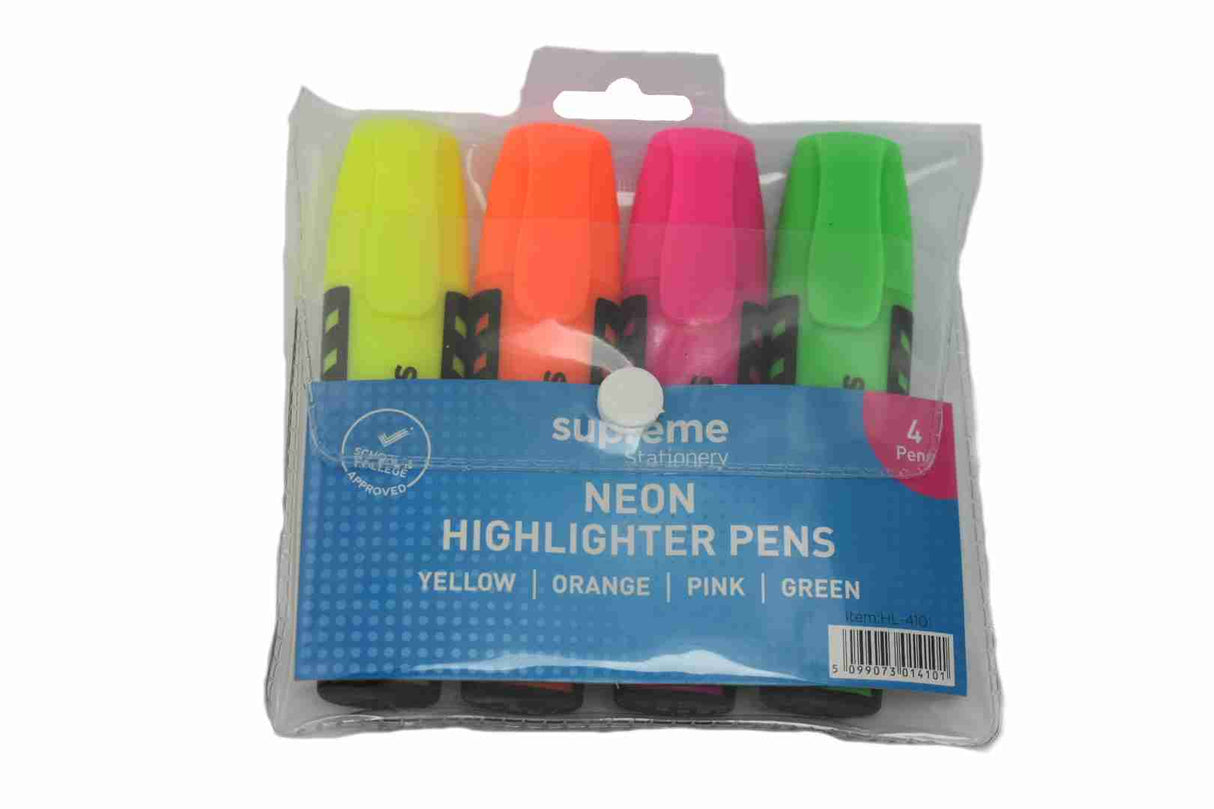 HIGHLIGHTER NEON 4PK BAGGED (HL-4101)