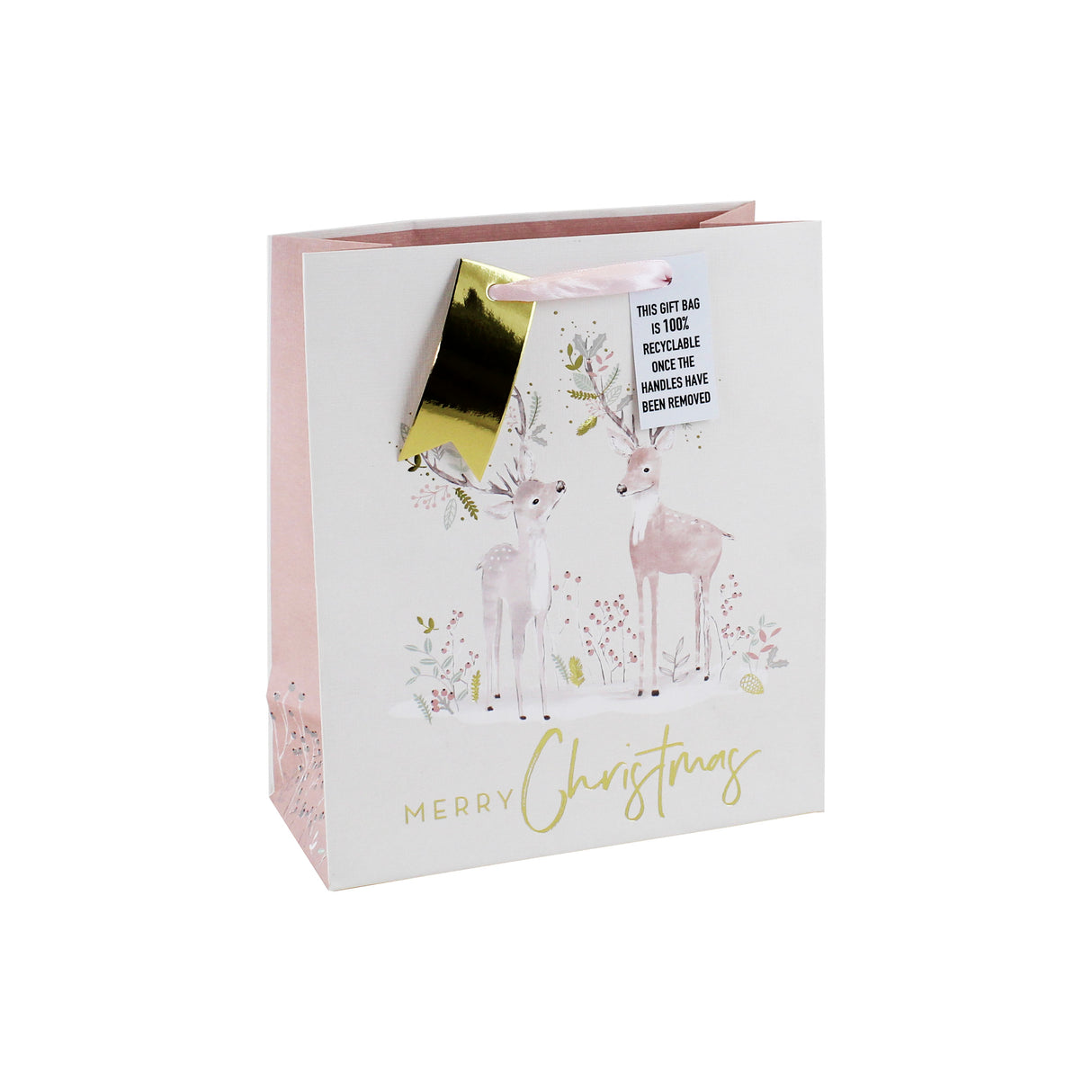 GIFTBAG XMAS DEERS MEDIUM (X-29130-3CC)
