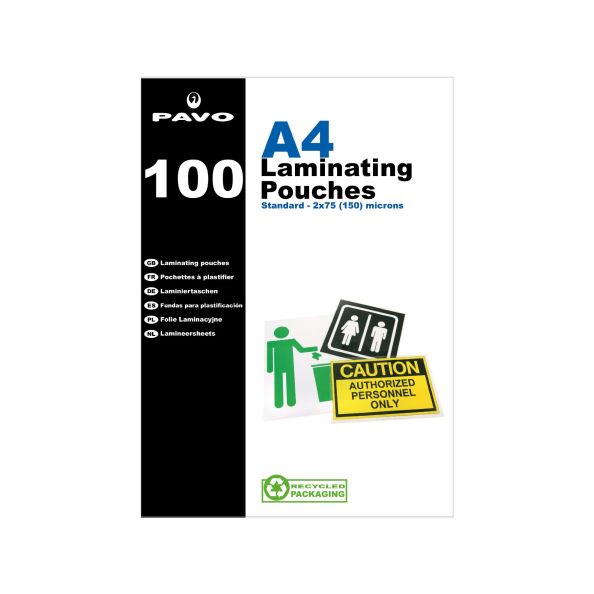 PAVO LAMINATING POUCH A4 150M 100 (4270)