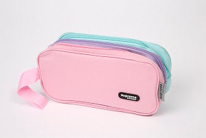 TRIPLE PENCIL CASE PNK PUR BL (PC-2467)