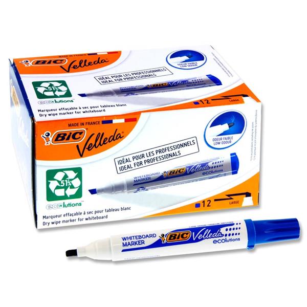 BIC VELLEDA CHISEL WB MARKER BU (904947)
