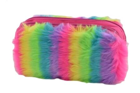 DOUBLE PENCIL CASE FURRY NEON (PC-4685)