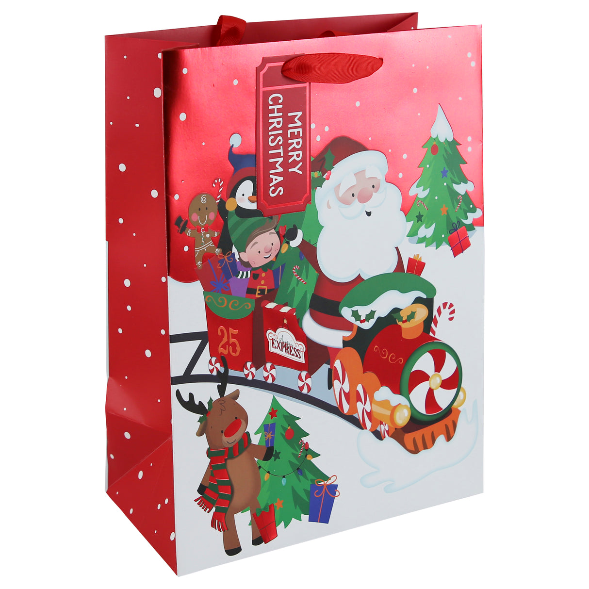 GIFT BAG XMAS SANTA TRN XL (X-31229-1WC)