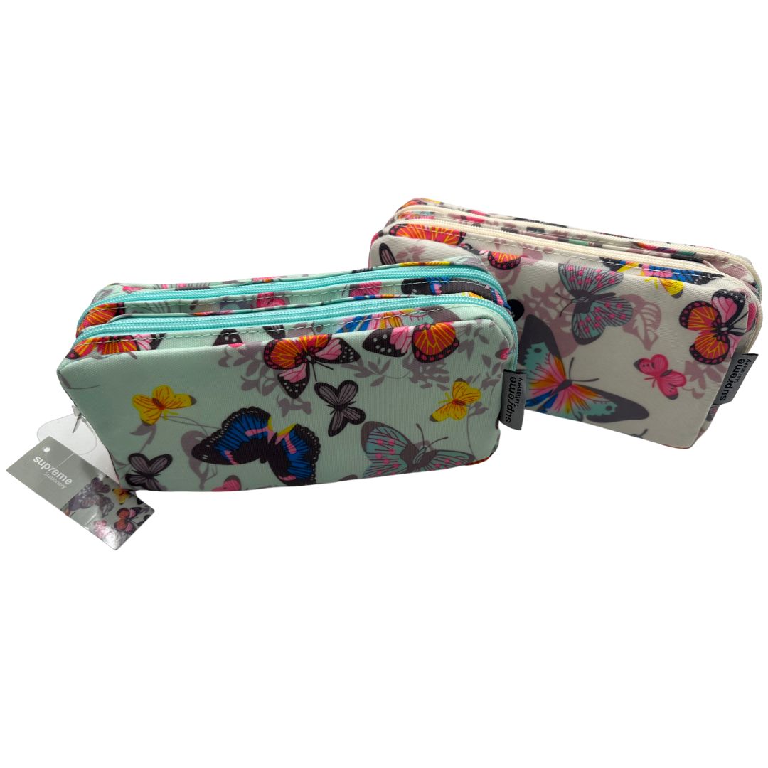 DOUBLE PENCIL CASE BUTTERFLY (PC-7499)