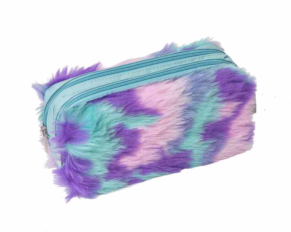 DOUBLE PASTEL FURRY PENCL CASE (PC-7301)