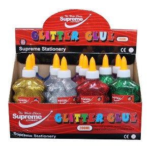 GLITTER GLUE 200ML ASST 12PK (GL-9338)