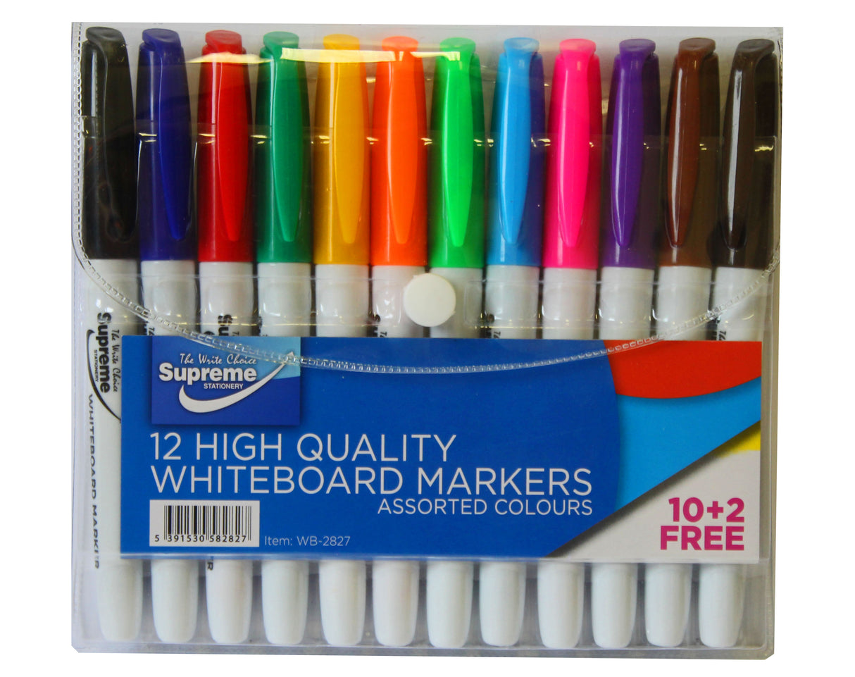 WHITEBOARD MARKERS 12PK SLIM (WB-2827)