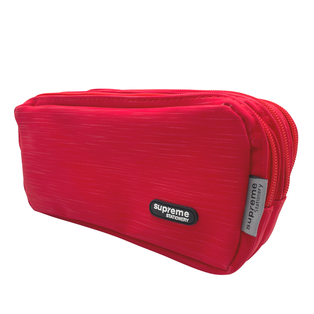 TRIPLE PENCIL CASE RED (PC-3743)