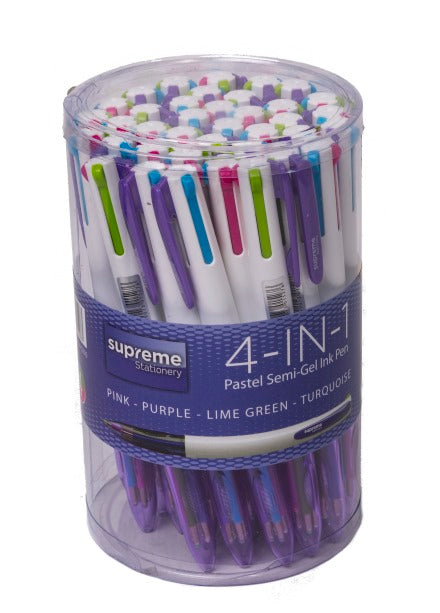 SEMI GEL PEN 4IN1 PASTEL TUB (4C-5276)