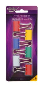 BINDER CLIP ASST 25MM 6PK(BC-3817)