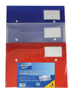 BUTTON WALLET DOUBLE A4 3PK (BW-551)