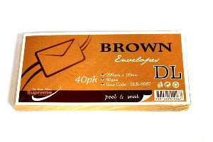 ENVELOPE DL BROWN 40PK (DLB-9267)