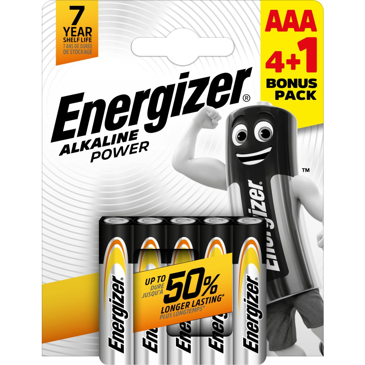 ENERGIZER ALKALINE PWR AAA 4 + 1 FREE
