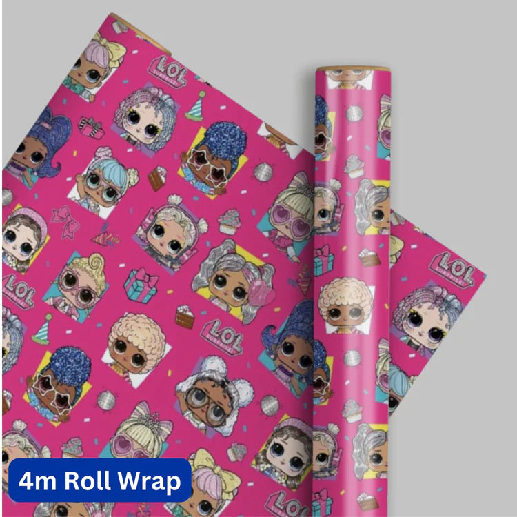 GIFTWRAP 4M LICENCED GIRLS DESIGNS (B2)